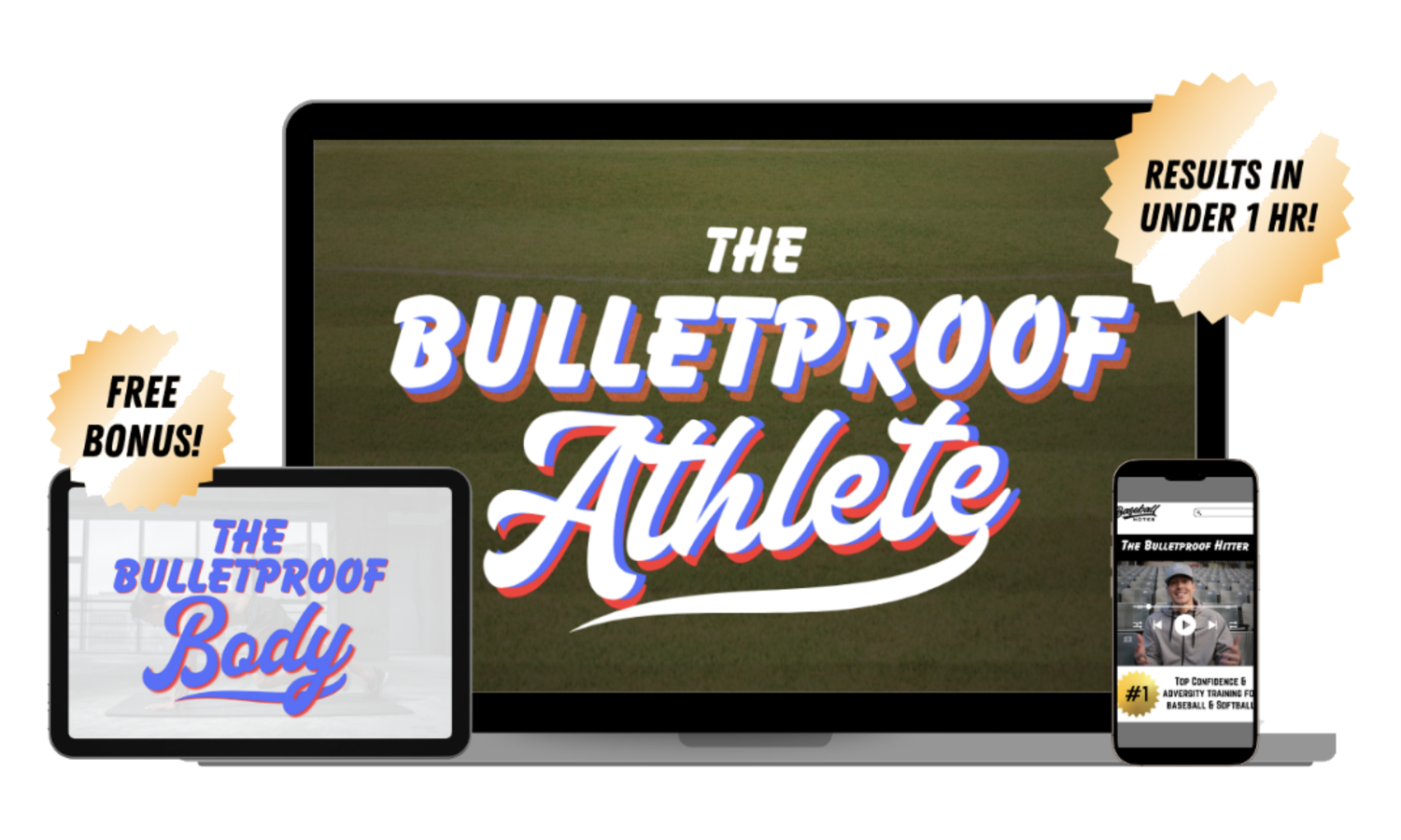 The Bulletproof Athlete training program shown on laptop and phone